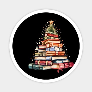 Bookworm Christmas Tree Books Magnet